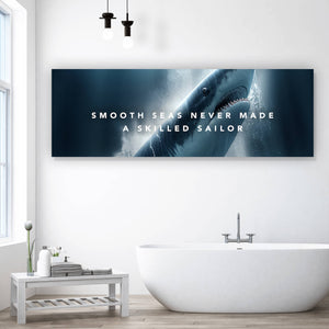 Poster Haifisch mit Spruch Panorama
