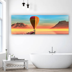 Poster Heißluftballon am Steg Digital Art Panorama