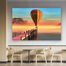 Lade das Bild in den Galerie-Viewer, Spannrahmenbild Heißluftballon am Steg Digital Art Querformat
