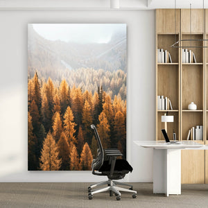 Aluminiumbild Herbstwald No.1 Hochformat