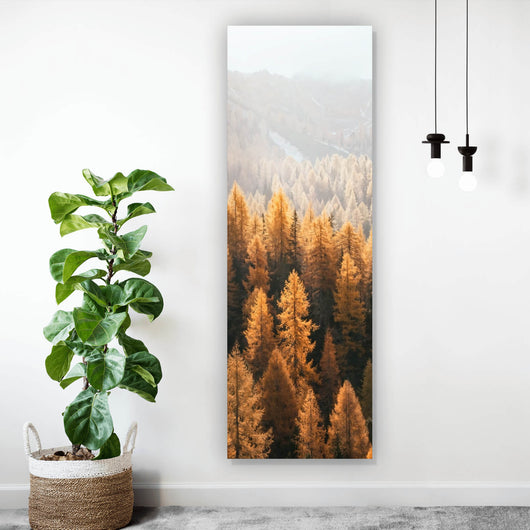 Aluminiumbild gebürstet Herbstwald No.1 Panorama Hoch