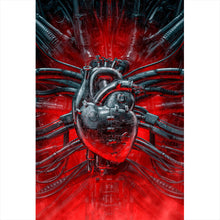 Lade das Bild in den Galerie-Viewer, Acrylglasbild Herz aus Stahl Hochformat
