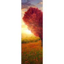 Lade das Bild in den Galerie-Viewer, Aluminiumbild Herz Baum bei Sonnenuntergang Panorama Hoch
