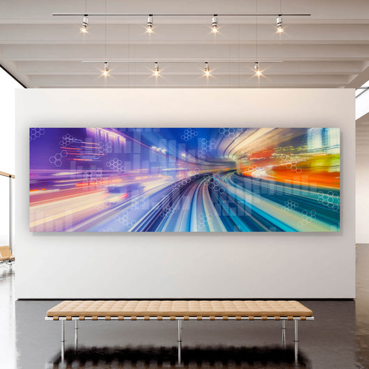Aluminiumbild gebürstet High Speed Digital Art Panorama