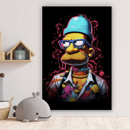 Spannrahmenbild Hipster Homer Pop Art Hochformat
