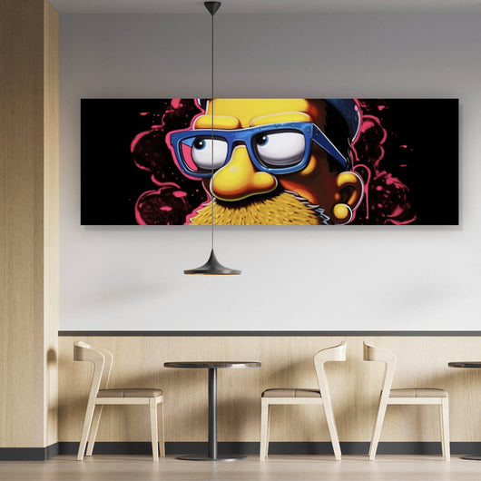 Spannrahmenbild Hipster Homer Pop Art Panorama