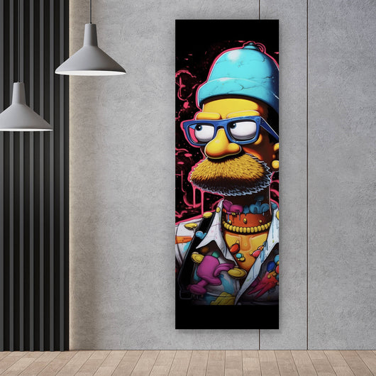 Aluminiumbild gebürstet Hipster Homer Pop Art Panorama Hoch