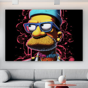 Leinwandbild Hipster Homer Pop Art Querformat