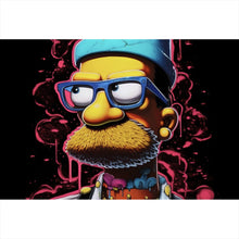 Lade das Bild in den Galerie-Viewer, Aluminiumbild Hipster Homer Pop Art Querformat
