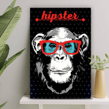 Lade das Bild in den Galerie-Viewer, Leinwandbild Hipster Monkey Hochformat

