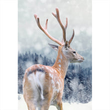 Lade das Bild in den Galerie-Viewer, Acrylglasbild Hirsch im Winter Hochformat
