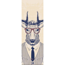 Lade das Bild in den Galerie-Viewer, Poster Hirsch mit Anzug im Zeichenstil Panorama Hoch
