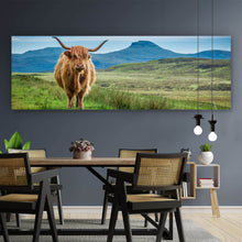 Lade das Bild in den Galerie-Viewer, Leinwandbild Hochlandrind Schottland Panorama
