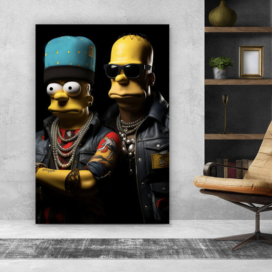 Leinwandbild Homer und Freund Digital Art Hochformat