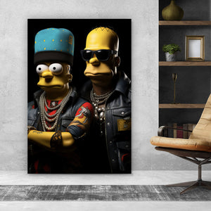 Acrylglasbild Homer und Freund Digital Art Hochformat