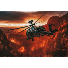 Lade das Bild in den Galerie-Viewer, Spannrahmenbild Hubschrauber im Einsatz Querformat
