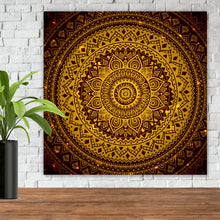 Lade das Bild in den Galerie-Viewer, Aluminiumbild Mandala Indische Ornamente Quadrat
