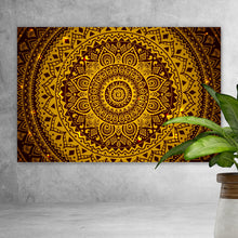 Lade das Bild in den Galerie-Viewer, Aluminiumbild Mandala Indische Ornamente Querformat
