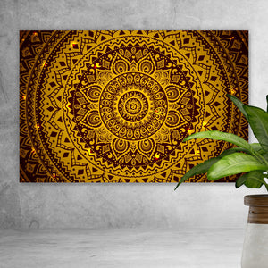 Spannrahmenbild Mandala Indische Ornamente Querformat