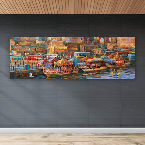 Aluminiumbild gebürstet Istanbul Gemälde Panorama