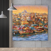 Lade das Bild in den Galerie-Viewer, Acrylglasbild Istanbul Gemälde Quadrat
