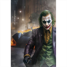 Lade das Bild in den Galerie-Viewer, Aluminiumbild Joker mit Sportwagen Hochformat
