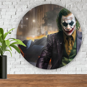 Aluminiumbild Joker mit Sportwagen Kreis