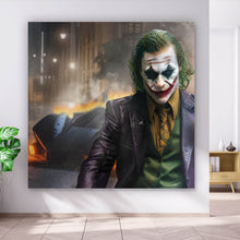 Lade das Bild in den Galerie-Viewer, Aluminiumbild gebürstet Joker mit Sportwagen Quadrat
