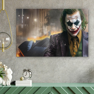 Acrylglasbild Joker mit Sportwagen Querformat