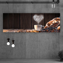 Lade das Bild in den Galerie-Viewer, Poster Kaffeetasse mit herzförmigen Dampf Panorama
