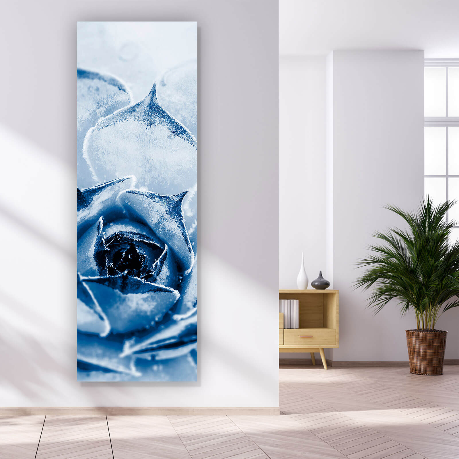 Leinwandbild Kaktus Sukkulente Blau im Panorama Hoch, Aufhängefertig &  Versandkostenfrei – Wandguru