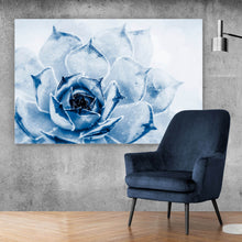 Lade das Bild in den Galerie-Viewer, Aluminiumbild Kaktus Sukkulente Blau Querformat
