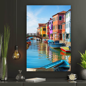 Aluminiumbild gebürstet Kanal in Venedig Hochformat