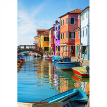 Lade das Bild in den Galerie-Viewer, Aluminiumbild gebürstet Kanal in Venedig Hochformat
