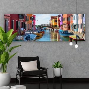 Acrylglasbild Kanal in Venedig Panorama