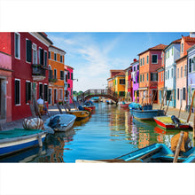 Lade das Bild in den Galerie-Viewer, Spannrahmenbild Kanal in Venedig Querformat
