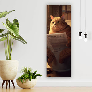 Acrylglasbild Katze auf der Toilette Digital Art Panorama Hoch