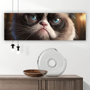 Aluminiumbild gebürstet Katze im Anzug Digital Art Panorama