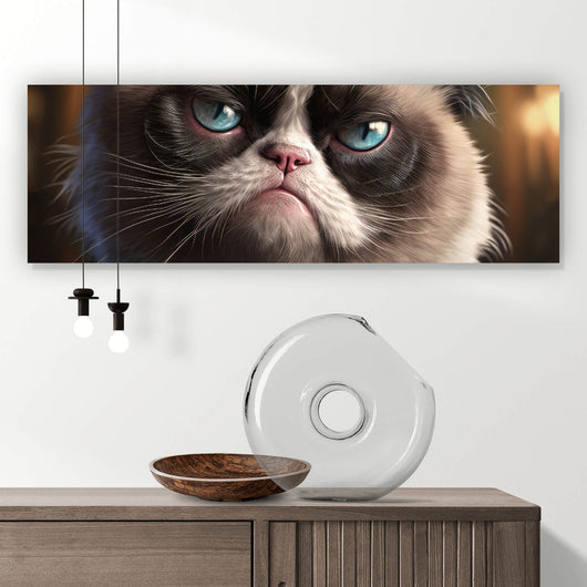 Leinwandbild Katze im Anzug Digital Art Panorama