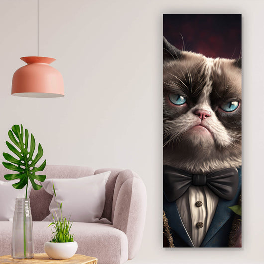 Poster Katze im Anzug Digital Art Panorama Hoch