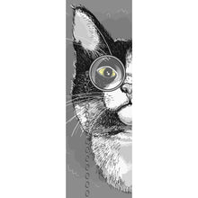 Lade das Bild in den Galerie-Viewer, Aluminiumbild gebürstet Katze mit Monokel Panorama Hoch

