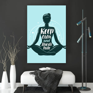 Acrylglasbild Keep calm and meditate Hochformat