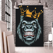 Lade das Bild in den Galerie-Viewer, Aluminiumbild gebürstet King Monkey Hochformat
