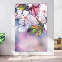 Lade das Bild in den Galerie-Viewer, Leinwandbild Kirschblüten im Frühling Hochformat

