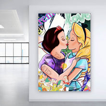 Lade das Bild in den Galerie-Viewer, Aluminiumbild gebürstet Kiss different Pop Art Hochformat
