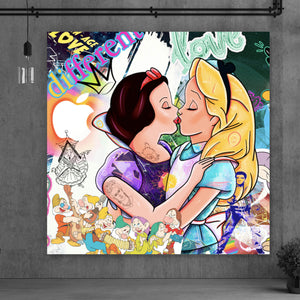 Poster Kiss different Pop Art Quadrat