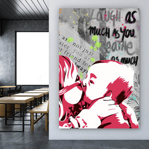 Poster Kissing Kids Pop Art Hochformat
