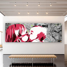 Lade das Bild in den Galerie-Viewer, Spannrahmenbild Kissing Kids Pop Art Panorama
