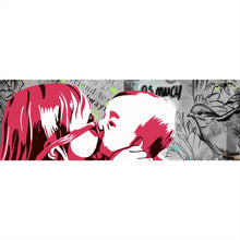 Lade das Bild in den Galerie-Viewer, Acrylglasbild Kissing Kids Pop Art Panorama
