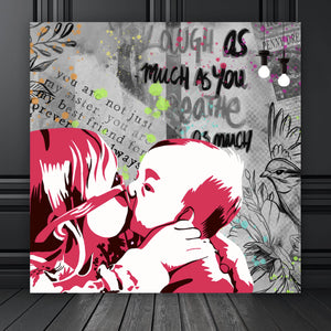Poster Kissing Kids Pop Art Quadrat